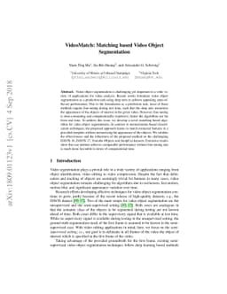 VideoMatch: Matching based Video Object Segmentation