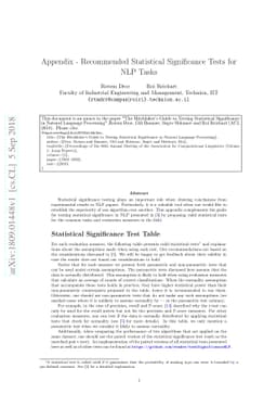 Appendix - Recommended Statistical Significance Tests for NLP Tasks
