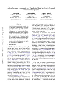 A Reinforcement Learning-driven Translation Model for Search-Oriented
  Conversational Systems