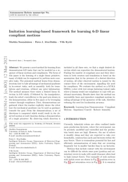 Imitation learning-based framework for learning 6-D linear compliant
  motions