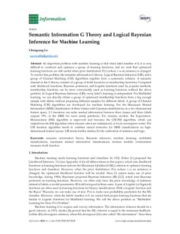 Semantic Information G Theory and Logical Bayesian Inference for Machine
  Learning