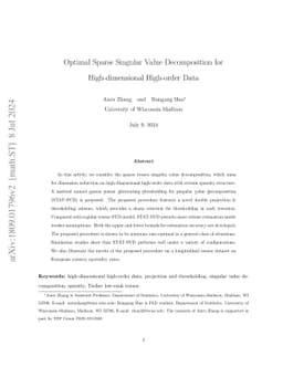 Optimal Sparse Singular Value Decomposition for High-dimensional
  High-order Data