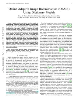 Online Adaptive Image Reconstruction (OnAIR) Using Dictionary Models