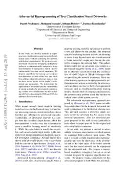 Adversarial Reprogramming of Text Classification Neural Networks