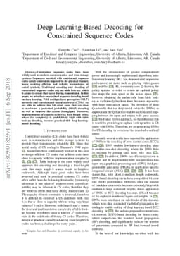 Deep Learning-Based Decoding for Constrained Sequence Codes