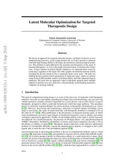 Latent Molecular Optimization for Targeted Therapeutic Design