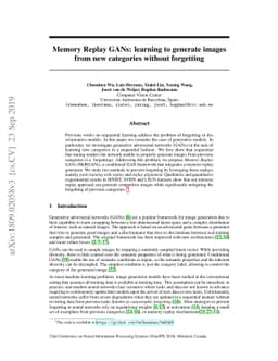 Memory Replay GANs: learning to generate images from new categories
  without forgetting
