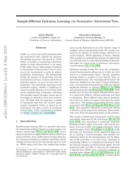 Sample-Efficient Imitation Learning via Generative Adversarial Nets