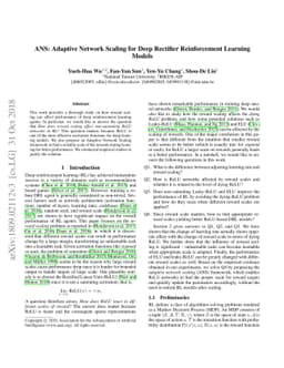 ANS: Adaptive Network Scaling for Deep Rectifier Reinforcement Learning
  Models