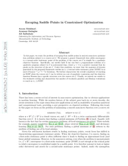 Escaping Saddle Points in Constrained Optimization