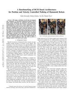 A Benchmarking of DCM Based Architectures for Position and Velocity
  Controlled Walking of Humanoid Robots