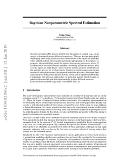 Bayesian Nonparametric Spectral Estimation