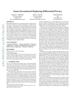 Issues Encountered Deploying Differential Privacy