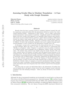 Assessing Gender Bias in Machine Translation -- A Case Study with Google
  Translate