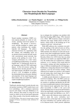 Character-Aware Decoder for Translation into Morphologically Rich
  Languages