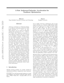 A Fast Anderson-Chebyshev Acceleration for Nonlinear Optimization