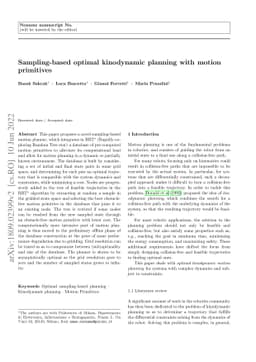 Sampling-based optimal kinodynamic planning with motion primitives