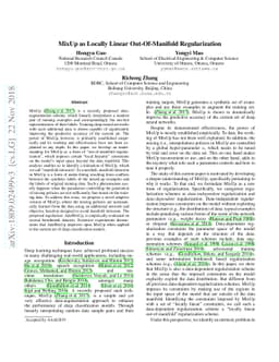 MixUp as Locally Linear Out-Of-Manifold Regularization