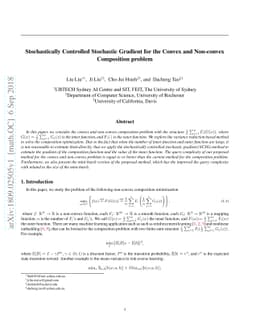 Stochastically Controlled Stochastic Gradient for the Convex and
  Non-convex Composition problem