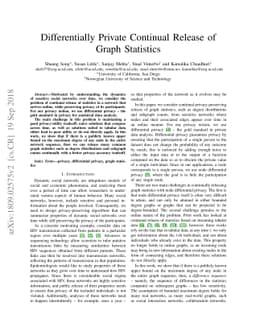 Differentially Private Continual Release of Graph Statistics