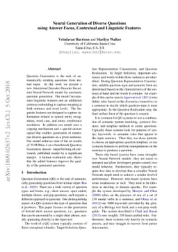 Neural Generation of Diverse Questions using Answer Focus, Contextual
  and Linguistic Features
