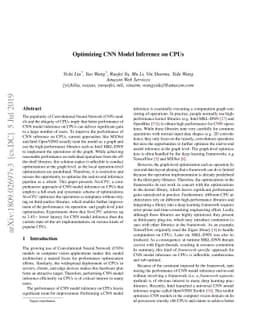 Optimizing CNN Model Inference on CPUs