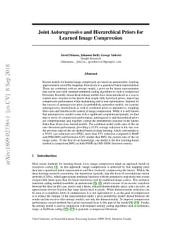 Joint Autoregressive and Hierarchical Priors for Learned Image
  Compression