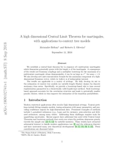 A high dimensional Central Limit Theorem for martingales, with
  applications to context tree models