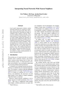 Interpreting Neural Networks With Nearest Neighbors