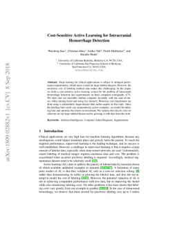 Cost-Sensitive Active Learning for Intracranial Hemorrhage Detection