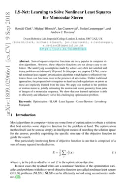 LS-Net: Learning to Solve Nonlinear Least Squares for Monocular Stereo