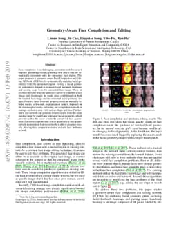 Geometry-Aware Face Completion and Editing