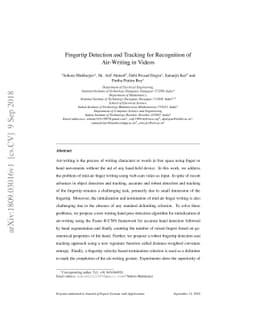 Fingertip Detection and Tracking for Recognition of Air-Writing in
  Videos