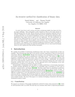 An iterative method for classification of binary data