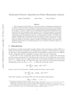 Randomized Iterative Algorithms for Fisher Discriminant Analysis