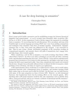 A case for deep learning in semantics