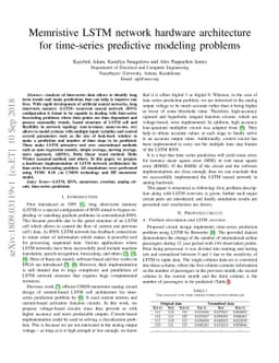 Memristive LSTM network hardware architecture for time-series predictive
  modeling problem