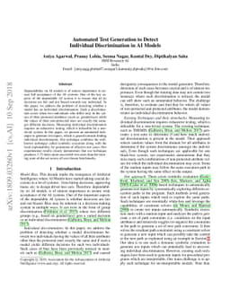 Automated Test Generation to Detect Individual Discrimination in AI
  Models