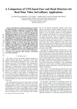 A Comparison of CNN-based Face and Head Detectors for Real-Time Video
  Surveillance Applications