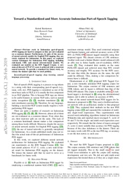 Toward a Standardized and More Accurate Indonesian Part-of-Speech
  Tagging