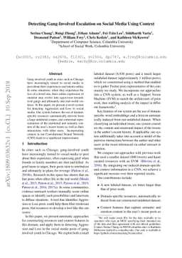 Detecting Gang-Involved Escalation on Social Media Using Context