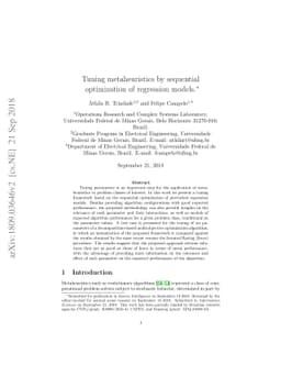 Tuning metaheuristics by sequential optimization of regression models