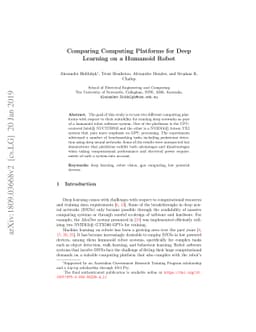 Comparing Computing Platforms for Deep Learning on a Humanoid Robot