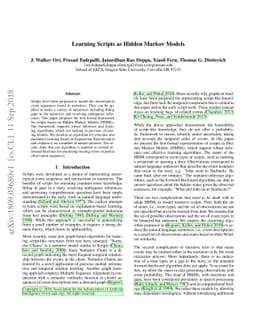 Learning Scripts as Hidden Markov Models