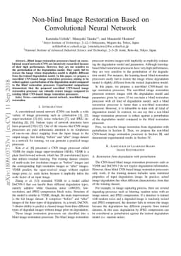 Non-blind Image Restoration Based on Convolutional Neural Network
