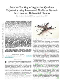 Accurate Tracking of Aggressive Quadrotor Trajectories using Incremental
  Nonlinear Dynamic Inversion and Differential Flatness