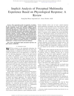 Implicit Analysis of Perceptual Multimedia Experience Based on
  Physiological Response: A Review
