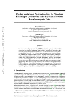 Cluster Variational Approximations for Structure Learning of
  Continuous-Time Bayesian Networks from Incomplete Data