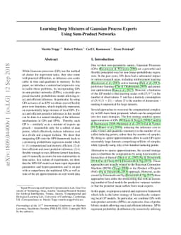 Learning Deep Mixtures of Gaussian Process Experts Using Sum-Product
  Networks