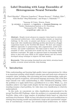 Label Denoising with Large Ensembles of Heterogeneous Neural Networks